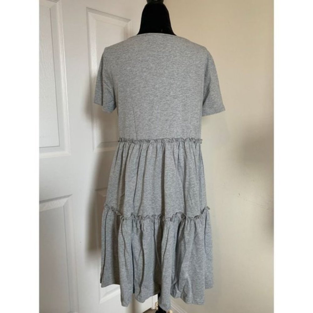 LAST ONE 🔥 Grey Ruffle Hem Babydoll Dress - Picture 5 of 6